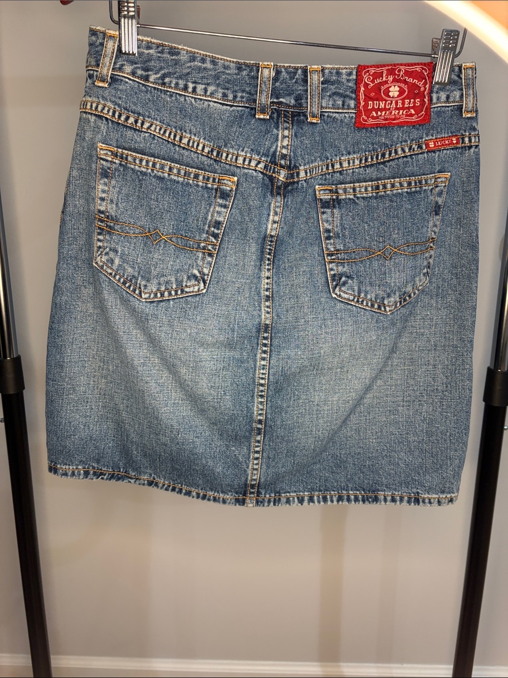 Vintage Lucky Brand Light Wash Denim Mini Skirt